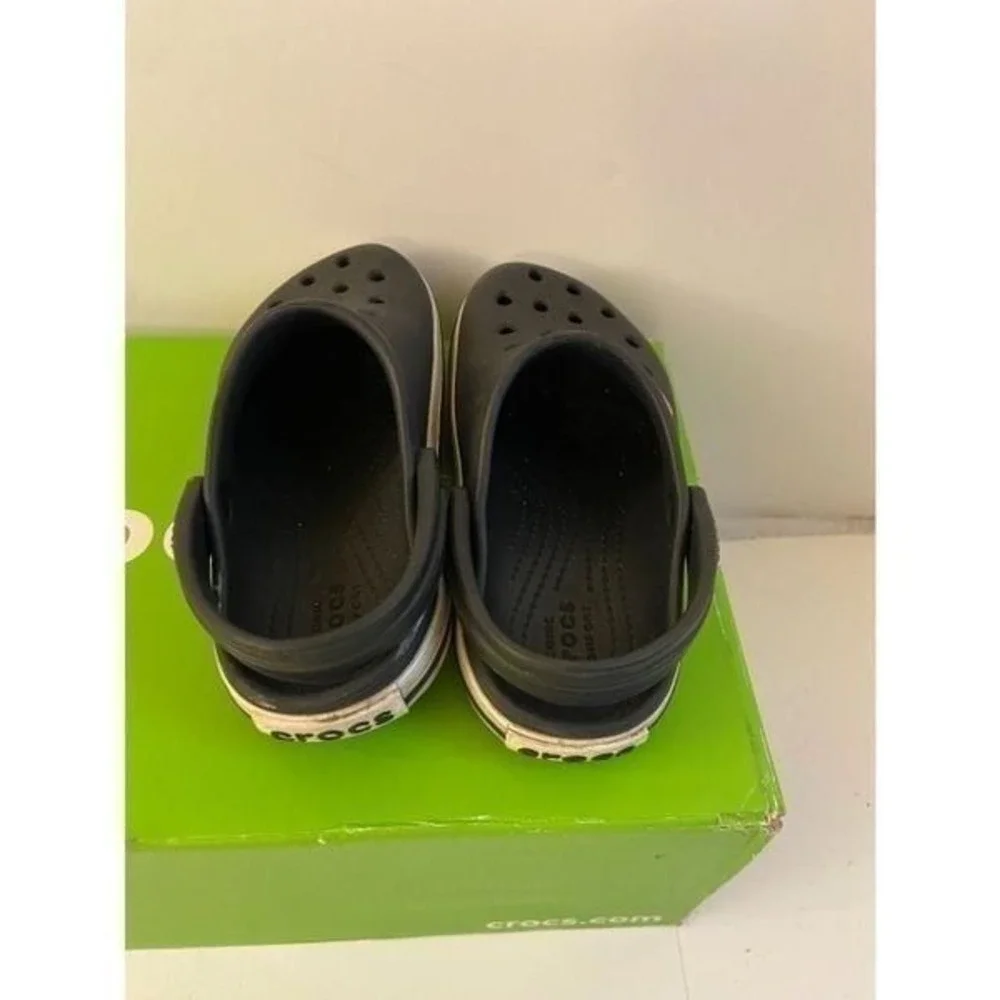 Crocs‎ Wide Bands Black Clogs Sandals Kids size 10